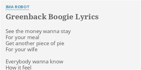 greenback boogie lyrics|greenback boogie lyrics genius.